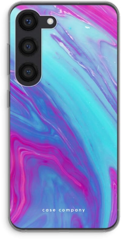 Hoesje geschikt voor Samsung Galaxy S23 hoesje - Zweverige regenboog - Soft Cover Telefoonhoesje - Bescherming aan alle Kanten en Schermrand
