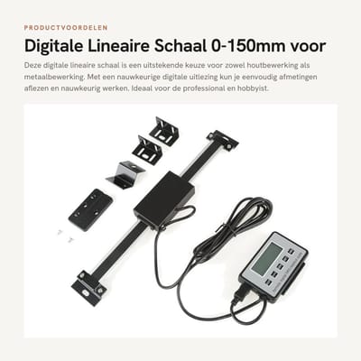Dailygoods- Digitale Uitleesschaal 0-150mm - Digitale LCD Uitleesset - Nauwkeurige Display - Antivibratie - Magnetische Bevestiging - Geschikt voor Houtbewerking/Metaalbewerking - Digitale Meetlat