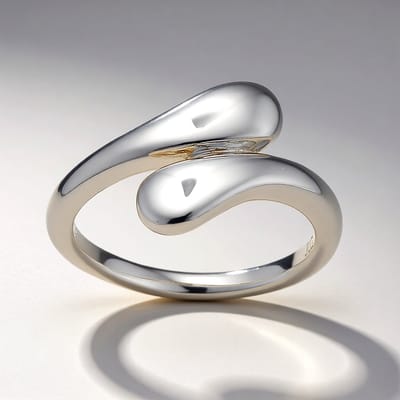 Eigentijdse sterling zilveren wikkelring