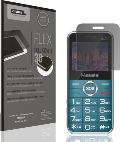 dipos FLEX – Matte Privacy Screenprotector geschikt voor Masstel Fami 50 4G | Volledige Schermbescherming | Case-Friendly