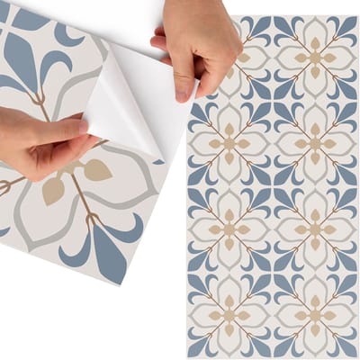 Tulup Meubelfolie - Retro bloemen Meubelfolie Zelfklevend - 75x150 cm - Beige Meubelfolie - Meubel Wrap Folie - Retro Meubelfolie - Plakfolie Meubels - Keuken decoratie - Achtergronden en patronen