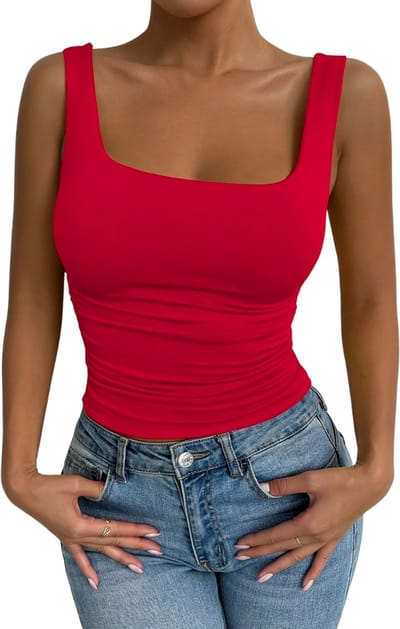 Livano Topje Dames - Kleding - Shirt - Blouse - Kort - Volwassen - Rood - Maat XS
