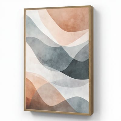 Wandlamp 60x90 cm - Oplaadbaar - Abstract - Golven - Blauw - Wandlampen binnen woonkamer - Slaapkamer lamp - Decoratieve nachtlamp - Vloerlamp draadloos
