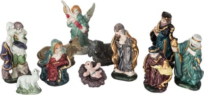 Feeric Lights & Christmas Kerststal beelden -11x st - 3 tot 9,5 cm - porselein - Kerstmis decoratie