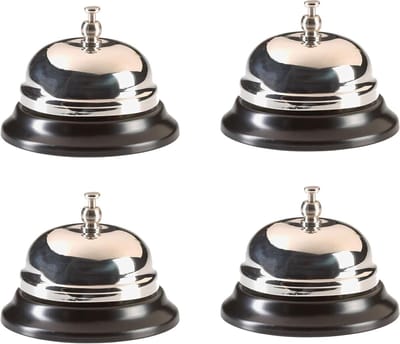 Service Bellen - Kantoorbellen - Aandacht Trekken - Metalen Constructie - 4 Stuks - Zilver