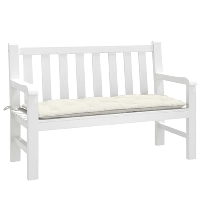 vidaXL - Tuinbankkussen - 120x50x7 - cm - stof - gemêleerd - crèmekleurig