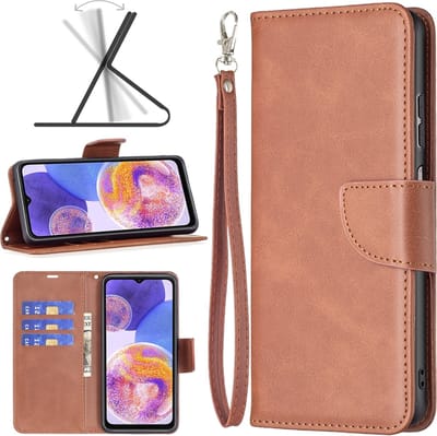 MobyDefend Hoesje - Geschikt voor Motorola Moto G71 - Wallet Book Case Met Koord - Bruin