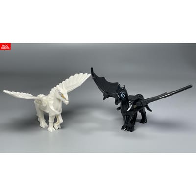 MOC Bakstenen GD213 Thestral alkyria Strijdpaard Educatieve Bouwstenen Speelgoed ideaal voor Kinderen L162 Poppen Kerstcadeaus gray