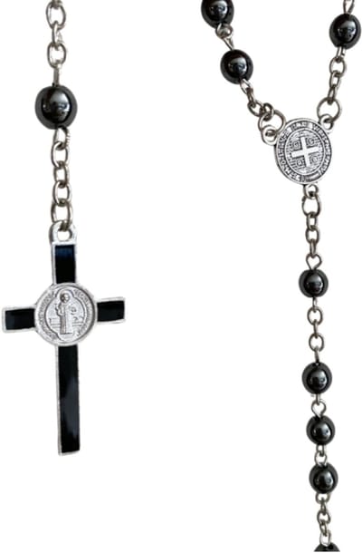 Rozenkrans- Obsidiaan steen - Gebedsketting- zwart-Charme Bijoux