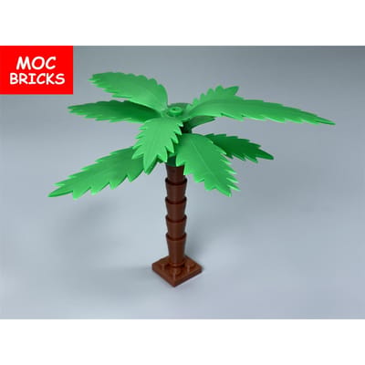 MOC Stenen Strand Oceaan Palm Torso Broek Spier Figuur Ski Bril Deeltjes Geassembleerd Bouwstenen Kinderspeelgoed