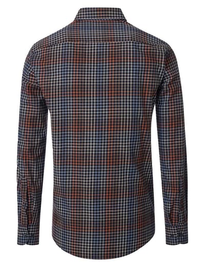 Casa Moda overhemd katoen grijs print wijde fit