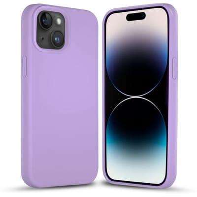 Coverzs Solid silicone case geschikt voor Apple iPhone 14 (lichtpaars) - iPhone 14 hoesje paars - iPhone 14 case geschikt voor Apple - Luxe siliconen hoesje met 3-laags bescherming