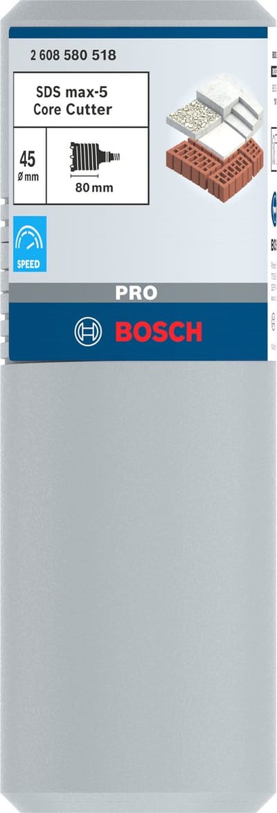 Bosch PRO SDS max-5 Core Cutter, 45 x 80 x 112 mm