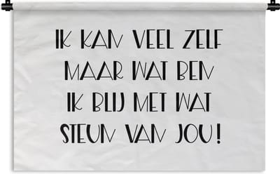 Wandkleed - Wanddoek - Sterkte - Quotes - Steun - 180x120 cm - Wandtapijt