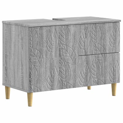 vidaXL - Wastafel - kabinet - voor - de - badkamer - DELFT - Grijs - Sonoma