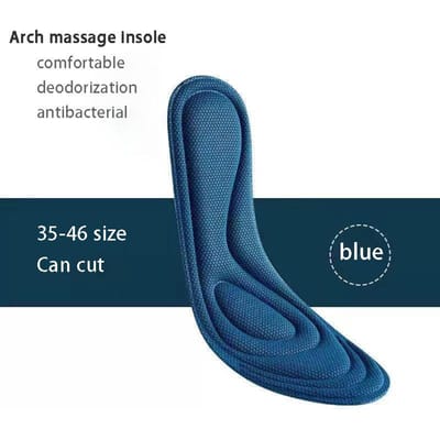 999 4D Memory Foam Orthopedische Inlegzolen Voor Schoenen Nano Antibacteriële Ontgeuringseffect Zweetabsorptie Insert Sportschoenen Hardlooppads 37-38 marineblauwe kleur