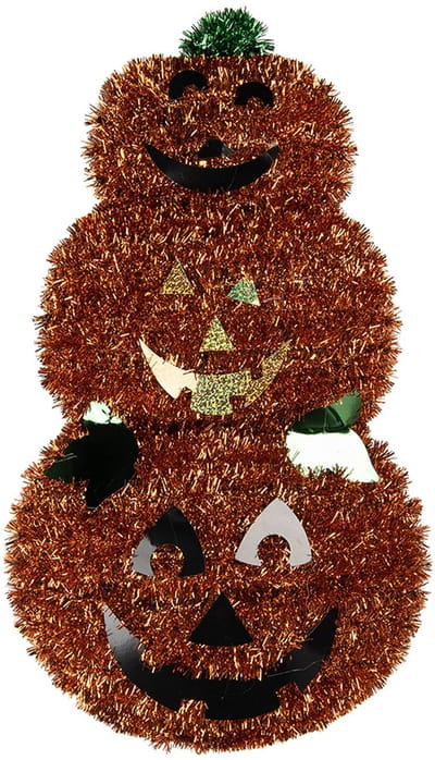 Clayre & Eef Kerstdecoratie Pompoen 30x6x54 cm Oranje Kunststof Herfst decoratie