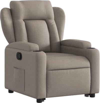 DD® Sta Op Stoel Elektrisch - Relaxfauteuil Verstelbaar - Relaxstoel Elektrisch - Sta-Op Stoel Verstelbare Stof - 77x95x100cm - Taupe