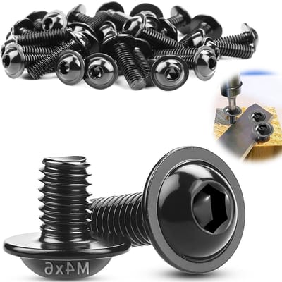 Pack van 120 stuks RVS M4 x 6 mm Schroeven met Zeskantflens, Plat Hoofd, Voor Meubelbouw en Voertuigen