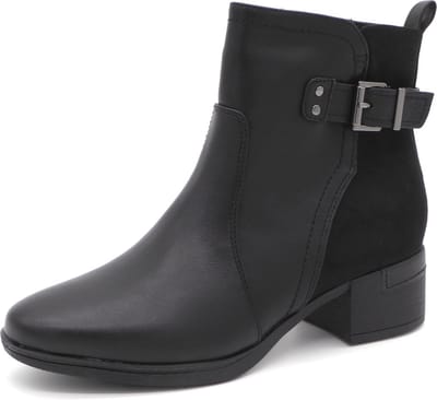 Jana Dames Enkellaars - 25374-001 Zwart - Wijdte H - Maat 38