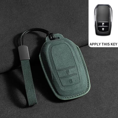 Suede Autotoets Afstandsbediening Sleuteletui Cover Voor Toyota Rav4 Crown Hilux Fortuner Camry Land Cruiser Prado Prius Camry Chr C-Hr Beschermer Fob gray