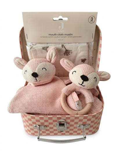 Jollein koffer roze - cadeaupakket - geboortepakket - kraamcadeau - verrassingspakket