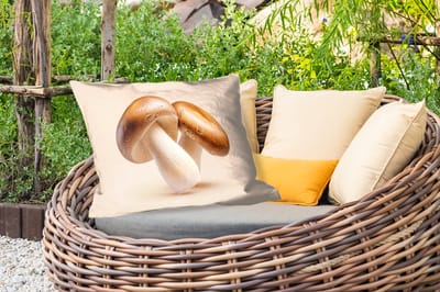 Buitenkussens - Champignons - Zacht - Beige - 60x40 cm - Weerbestendig