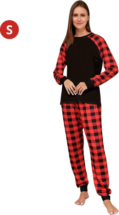 Livano Kerstpyjama - Kerst Pyjama - Christmas - Dames - Vrouwen - Volwassenen - Set - Broek - Shirt - Zwart - Maat S