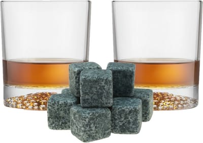 Royal Leerdam Whiskyglazen - 4x stuks - 290 ml - 9x whisky ijsblokstenen - cadeau