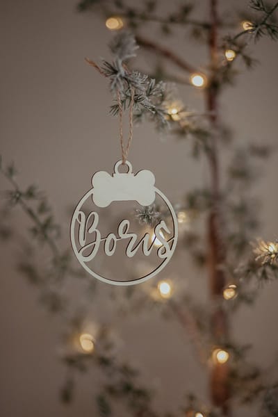 BolleToet - houten kerstbal botje - gepersonaliseren met naam - kerstdecoratie