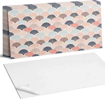 Coloray Plaktegels - Waaierpatroon in golven Wandtegel Zelfklevend - 60 cm x 30 cm - Beige Plaktegels - 6 stuks - Rechthoek PVC Tegels - Plaktegels Keuken - Zelfklevende Vloertegels Badkamer - Vinyl Tegels Zelfklevend - Zelfklevende Wandtegels