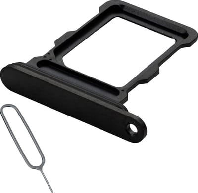 MMOBIEL Simkaart Houder Geschikt voor iPhone 16 Pro / 16 Pro Max – Sim Tray - Simkaarthouder Vervanging – Sim Card Tray - Incl. Sim Pin en Waterdichte Rubberen Ring - Zwart