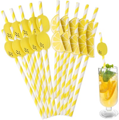 Rietjes, 3D-fruitcocktailrietjes, papieren decoratieve rietjes, kleurrijk, voor dranken, bar, party, verjaardag, bruiloft, koude dranken, sap