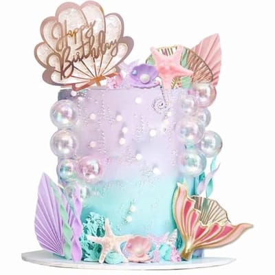 SnelShoppen - 34 Stuks Zeemeermin Taartdecoraties Set, Zeemeermin Cupcake Toppers, Zeemeermin Thema Feest, Taartversiering voor Kinderen, Meisjes, Fee