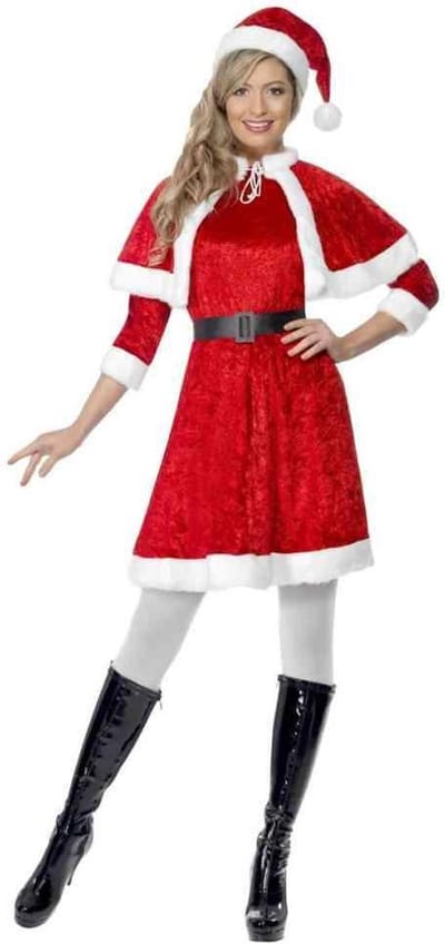 Miss Santa kostuum 3-delig - Maat S