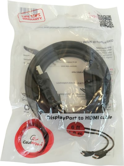 Gembird - Gembird DisplayPort naar HDMI Male naar Male 6' kabel