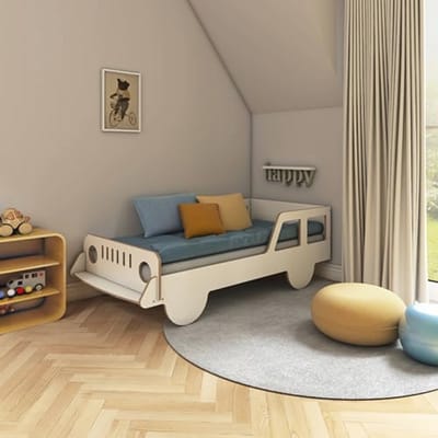 Montessori Kinderbedje Auto 160x80 | Bed Met Barrière Voor Jongen en Meisje