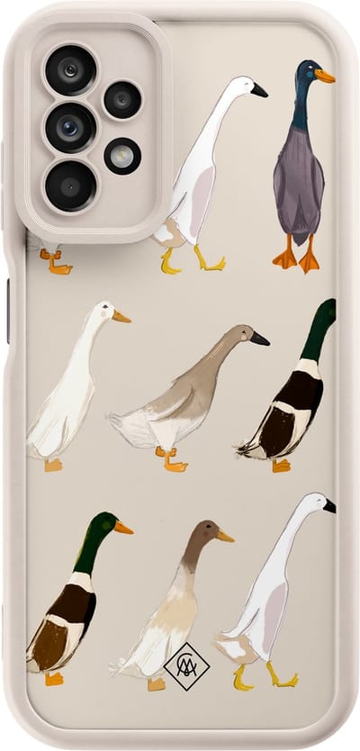 Casimoda® hoesje - Geschikt voor Samsung Galaxy A23 - Duck Life - Zwart TPU Backcover - Geen opdruk - Bruin/beige