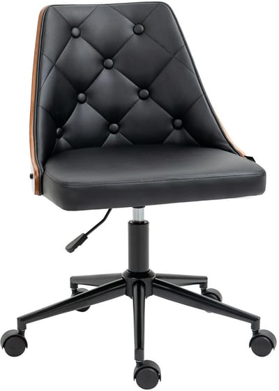 Jurrys Bureaustoel - Ergonomische bureaustoel - Draaibaar - Verrijdbaar - Hoogte Verstelbaar - Comfortabel - Zwart - 53x62x77-87cm