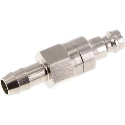Vernikkeld Messing DN 5 Luchtkoppeling Insteeknippel 8 mm Slangpilaar Double Shut-Off
