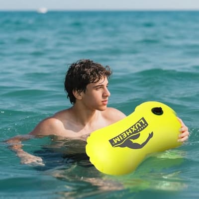 Zwem Boei voor Open Water Zwemmen - Waterdichte Opblaasbare PVC Float voor Triathlons