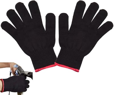Thermische handschoenen voor het stylen van haar, hittebestendig, zwart, ideaal voor krullen en steilen