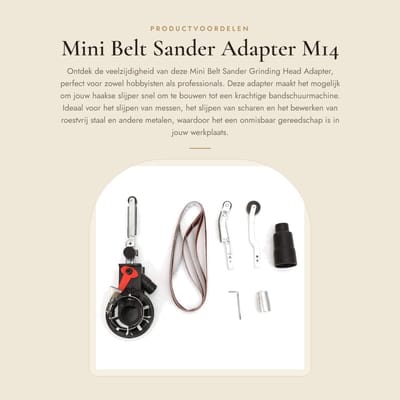 Dailygoods - Mini Belt Sander Adapter - M14 - Perfect voor messen slijpen - Handig en ergonomisch - Geschikt voor metaalbewerking - Ideaal voor doe-he...