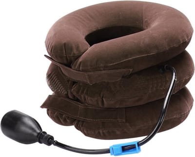 Nek Ontspanner Kussen - Stress - Massage - Opblaasbaar - Pomp