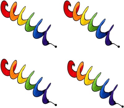 Wind Spinner Set - Tuindecoratie - Buiten Versieren - Kleurrijk Regenboog Design - 57 x 9 Inch - Multicolor