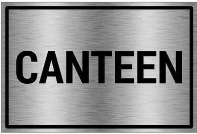 Canteen bord - gecoat brushed aluminium - grijs zwart | 30 x 20 cm