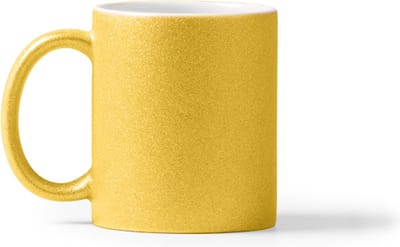 Keramische Goud Kleurige mok met glittereffect is speciaal ontworpen voor sublimatie en heeft een inhoud van 350 ml.