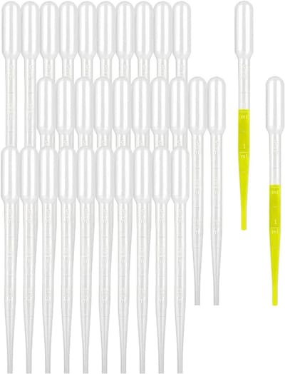 30x Pipetten 3ml Herbruikbaar - Transparante Meet- en Transferpipetten voor Laboratorium en Onderwijs