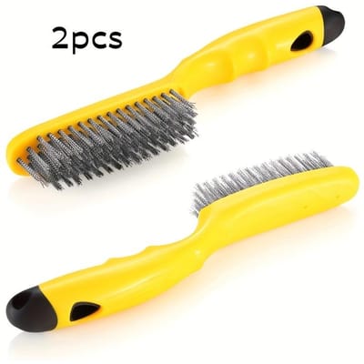 1pcs Brosses métalliques en acier inoxydable, Manche en plastique, pour Nettoyage de soudure Rouille et saleté, Dépoussiérage et enlèvement de peinture