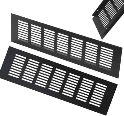 Rechthoekig Ventilatierooster 2 Stuks - Aluminium - Voor Kast, Badkamer en Keuken